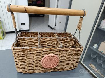 portabottiglie in vimini