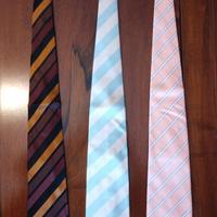 3 cravatte di alta sartoria con fantasia a righe