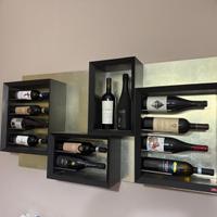 Portabottiglie cantinetta nero e foglia oro