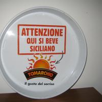 VASSOIO BIBITE TOMARCHIO vintage in metallo 35 cm