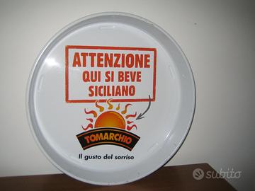 VASSOIO BIBITE TOMARCHIO vintage in metallo 35 cm