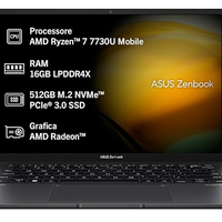 ASUS ZENBOOK RYZEN 7 7730U RAM 16 gb SSD 512 gb