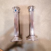 coppia candelabri i in argento 800 