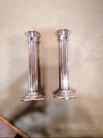 coppia candelabri i in argento 800 