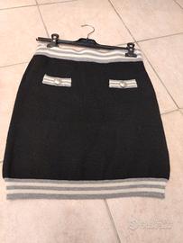 Gonna in maglia Le Voliere nera/argento 