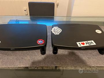 Due supporti rialzi plastica nera per monitor pc
