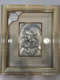Quadro con bassorilievo con lastra argento 925