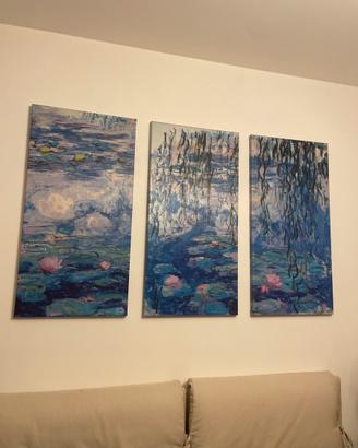 Quadro 3 pannelli Monet