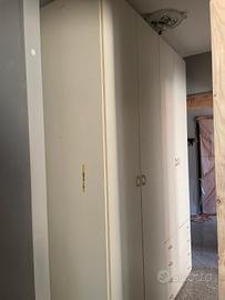 Armadio 4 Ante Bianco Moderno con Cassettiera 