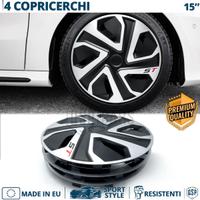 4 Copricerchi per SKODA 15 Pollici Silver e Nere S