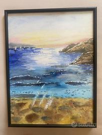 Quadro mare con cornice