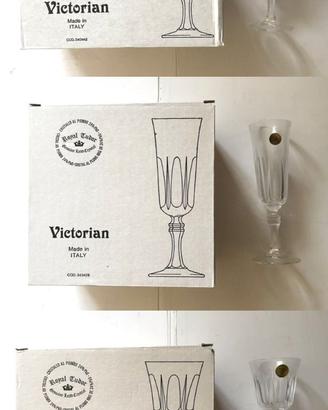 Calici cristallo piombo Royal Tudor Victorian 18pz