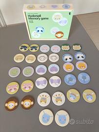 Gioco di memoria in legno, 32 tessere Animali 