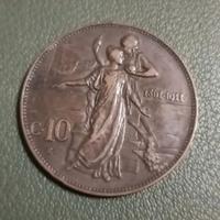 rara moneta 10 centesimi 1911 - regno d'italia 