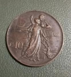 rara moneta 10 centesimi 1911 - regno d'italia 