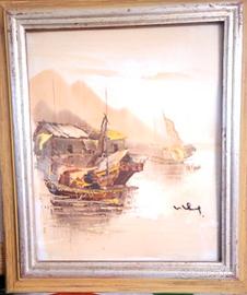 Peter Wong olio su cartone.