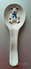 Poggia mestolo in ceramica - Decorazione a orsetto