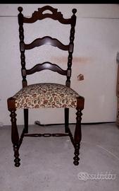 DUE SEDIE LEGNO MASSELLO RISTRUTTURATE COME NUOVE