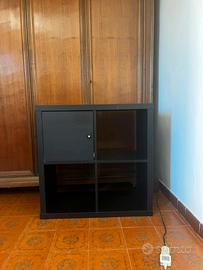 Mobile IKEA KALLAX 2x2 nero con anta, 76,5x76,5