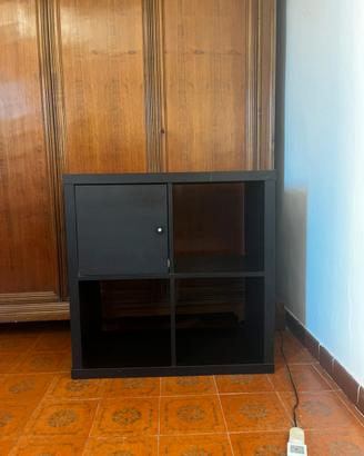 Mobile IKEA KALLAX 2x2 nero con anta, 76,5x76,5