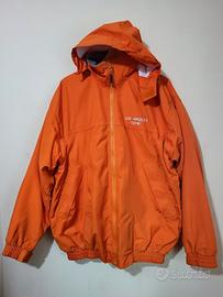 Giubbino arancione stile nautico con cappuccio 