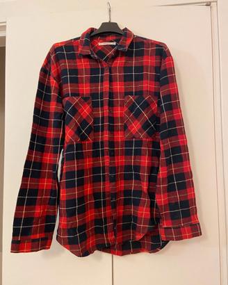 Camicia donna scozzese PULL&BEER, rossa e nera
