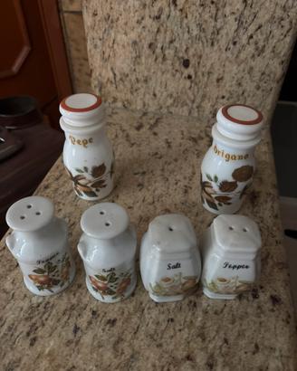 Set contenutori in ceramica per spezie sale e pepe