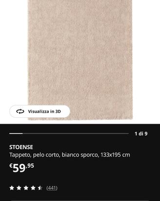2 tappeti Ikea bianchi 1rotondo 1rettangolare