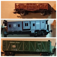 3 vagoni scala N per plastico diorama trenino elet