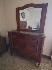 Cassettiera con specchio camera da letto anni '30