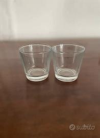 Set 2 bicchieri piccoli in vetro trasparente