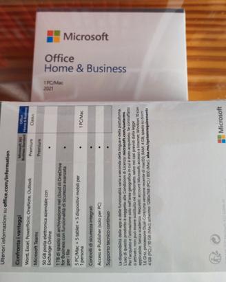 Microsoft Home & Business  2021 1 PC MAC