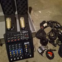 Mixer Audio + 2 Microfoni studio + cavetteria