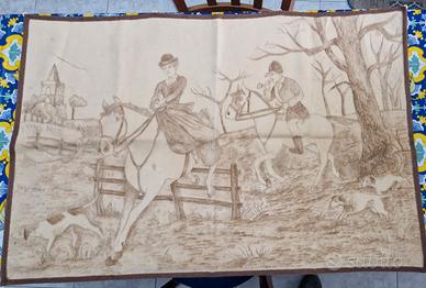 Arazzo antico con scene di caccia 