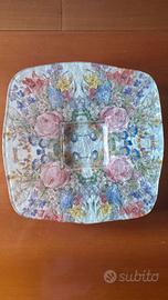 Piatto decorativo/svuotatasche artigianale floreal