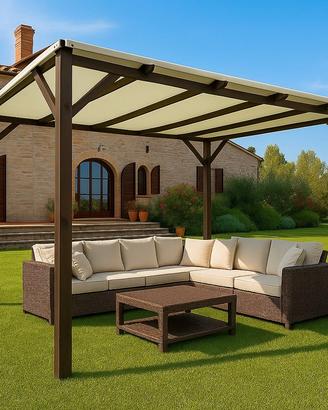 Velus - Pergola da Giardino 3x4 in Legno Colore No