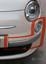 Lampadada paraurti Fiat 500 e fascetta cromata.