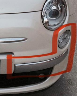 Lampadada paraurti Fiat 500 e fascetta cromata.