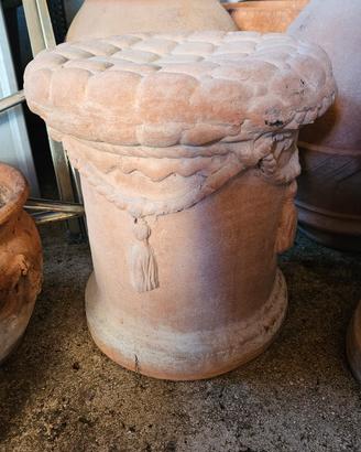 coppia di pouf in cotto