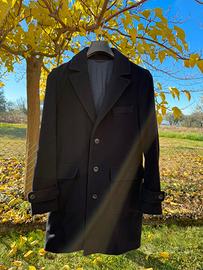 Elegante cappotto blu scuro Benetton uomo