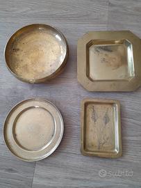 4 piattini ottone vintage