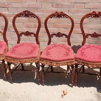 6 Sedie Antiche in Stile Luigi Filippo