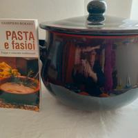 Fagioliera in Terracotta Smaltata 