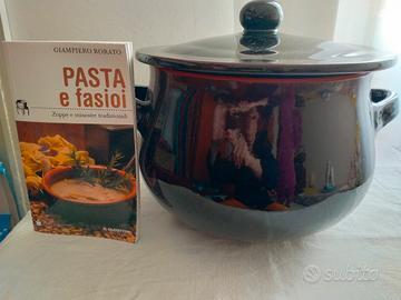 Fagioliera in Terracotta Smaltata 