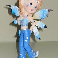 Fata Bimba Azzurra con ali di metallo, Nuova!