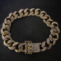 Bracciale Cubano con zirconi colore oro