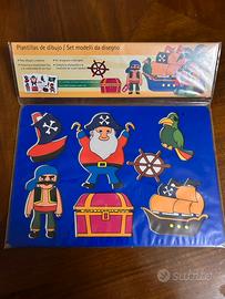 Set di modelli da disegno con tema pirati