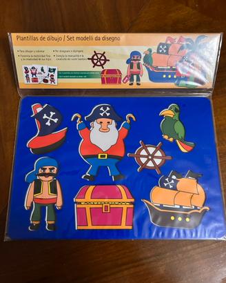 Set di modelli da disegno con tema pirati