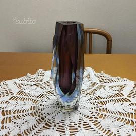 Vaso blu e acqua moderno di Murano