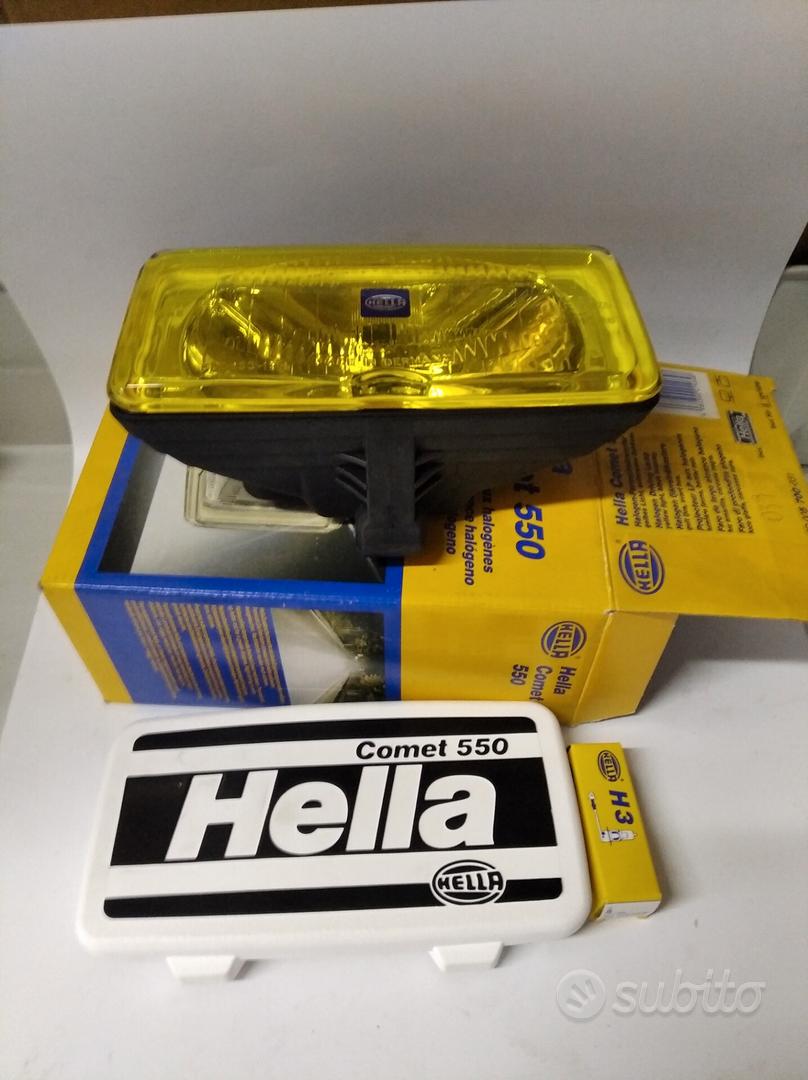 Faro Ausiliario HELLA Comet 550, 12V, Rettangolare, Luce Gialla, Per Auto E Fuoristrada, Compatibile Con Lampadina H3